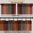 thumbnail image 3 of OVZME Bright Orange Ombre Print Crushed Sheer Curtains 63 Inch Length 2 Panels, Rod Pocket Light Filtering Window Drapes for Kitchen Bedroom Living Room, Each 42x63 Inch, 3 of 5