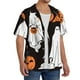 thumbnail image 2 of Fotbe Halloween Ghosts And Pumpkins Camisa Estampada de Manga Corta para Hombre, Casual de Verano, Estilo Playero, Sin Arrugas-Medium, 2 of 5