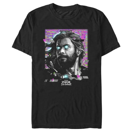 Men s Marvel: Thor: Love and Thunder Glitch Thor Graphic Tee Black Small