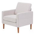 thumbnail image 4 of Accent Chair,Button-Tufted Upholstered Living Room Chair with Side Pockets and Solid Wood Legs,Linen Fabric Reading Chair Side Chair for Living Room Bedroom, 4 of 7