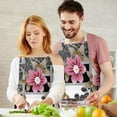 thumbnail image 3 of Pioneer Flower Floral Print Pattern Apron-Garden Aprons for Women with Pockets-Cotton Linen Waterproof Kitchen Cooking Gardening Aprons Adjustable for Kitchen,Cooking,BBQ and Salon 33x27 Inch, 3 of 7