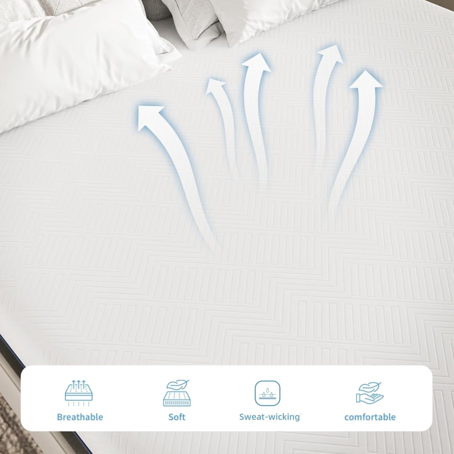 Doubleslee 12 inch Queen Mattress, Memory Foam Hybrid Mattress in a Box, Pressure Relief