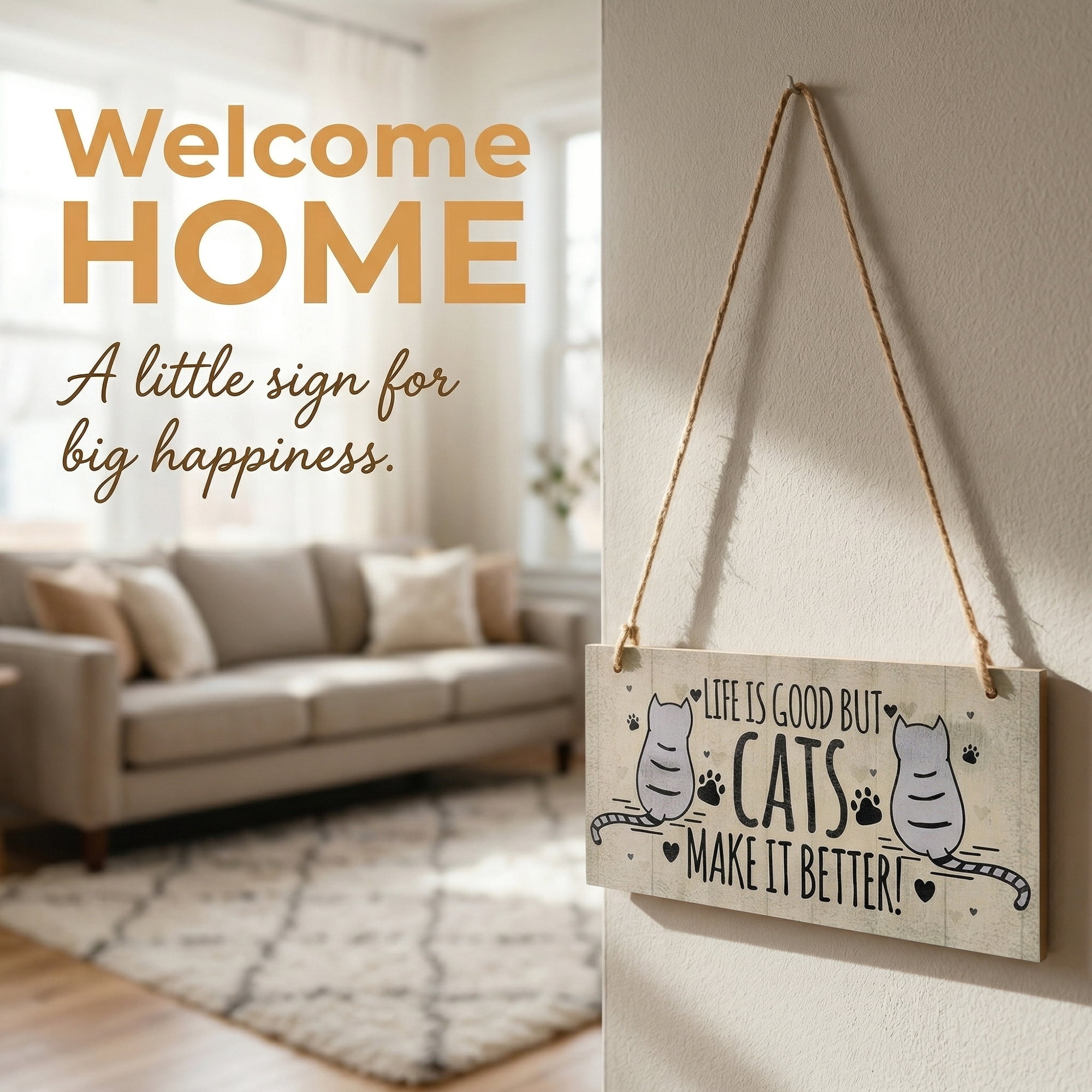 Unique Bargains Pet Sign Home Decor Decorative Wall Plaque Style E 3.9in