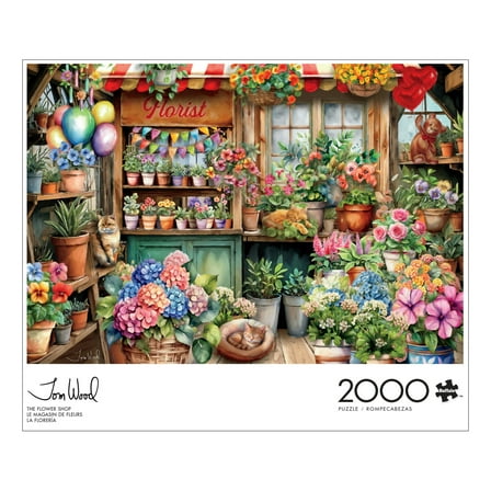 Buffalo Games The Flower Shop 2000-Piece 26.75 x 19.75-inch Interlocking Jigsaw Puzzle for Adults Ages 14 