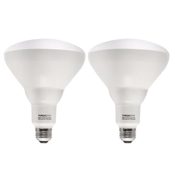2 Pack 17W (85W Equiv.) Dimmable BR40 LED Bulb, Flood Light Bulb, 1100lm, 3000K Warm White, E26/E27 Base