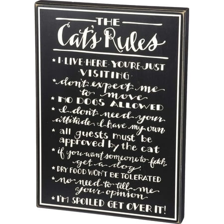 Primitives Cat Rules Box Sign