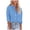 Light Blue, variant on IROINNID Womens Long Sleeve V-Neck Shirts Home Pockets Solid Turn-Down Cardigan Loose T-Shirt Autumn Blouse Button Tops,White
