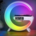 thumbnail image 1 of Lámpara de Escritorio Inteligente Vevor con Altavoz Inalámbrico Luz de Ambiente Colorida Despertador Ayuda para Dormir Máquina de Sonido Regalo de Navidad Blanco, 1 of 5