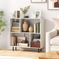thumbnail image 4 of Gymax 2PCS 4 Cubby Open Bookcase 3-Tier Freestanding Bookshelf w/ Detachable Metal Legs White, 4 of 10