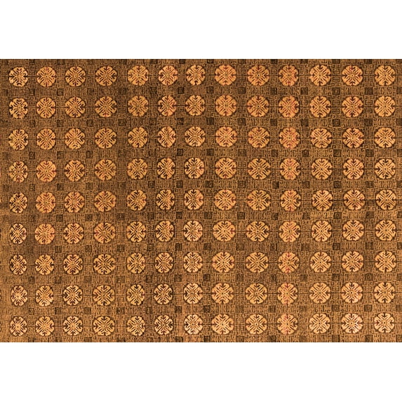 Ahgly Company Indoor Rectangle Oriental Orange Modern Area Rugs, 2' x 4'