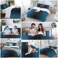thumbnail image 5 of 3 Piece Blue Black Ombre Duvet Cover Set Full Size, Microfiber Comforter/Quilt Cover with Corner Ties and 2 Pillowcases, Gradient Contemporary Abstract Art All Season Soft Bedding with Zipper Closure, 5 of 8