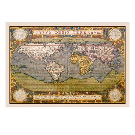 Abraham Ortelius Map - World Map Print Wall Art By Abraham Ortelius