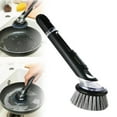 thumbnail image 2 of Soap-Dispensing Dish Brush with Replaceable Gray Heads, 2024 Long-Handle Pot & Pan Scrubber, Non-Scratch Nylon Bristles for Non-Stick Cookware, Bakeware, Glasses, Sink & Tile Cleaning, 1*Pot Brush, 2 of 9