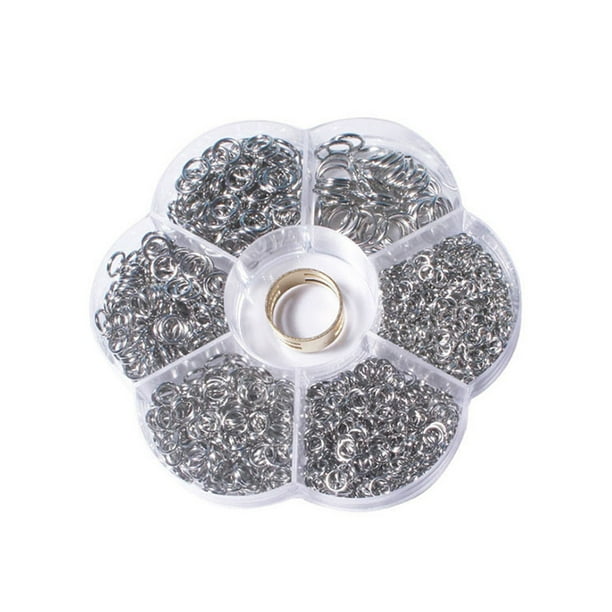 Toystoory Juego de anillos abiertos para pulseras, fabricación de joyas colgantes, Kit de conectores de 4-10mm, hallazgos de joyería, Artesanía Plata