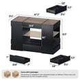 thumbnail image 3 of Advwin Luxury Closet Island with Glass Top and LED, 10-Drawer Wardrobe Storage Cabinet for Walk-in Closet and Dressing Room, Black, 3 of 13