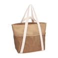 thumbnail image 2 of Bolsa de playa de gran capacidad con múltiples compartimentos, bolso tote de poliéster con bloques de color, correa para el hombro y asas para viajes, playa y uso al aire libre., 2 of 8