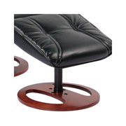 BenchMaster Black Swivel Ottoman Leather Recliner Chair Modern Armchair Ergonomic Manual Reclining Adjustable Bedroom Living Room