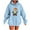 Light Blue, variant on Women Christmas Gnome Graphic Hoodie Sweatshirts Long Sleeve Oversized Pullover Shirts Xmas Print Sweater Gift Tops