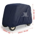 thumbnail image 5 of Blue Waterproof Outdoor Sun Rain Resistant Golf Cart Protective Cover Polyester Fabric 242x162x168cm, 5 of 6