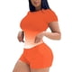 thumbnail image 1 of Conjuntos de Camisas Para Mujer, 2 Piezas, Traje Deportivo Informal, Cuello Redondo, Estampado, Manga Corta, Conjunto de Pantalones Cortos Odeerbi ODB124584, 1 of 5