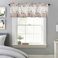 thumbnail image 3 of Spring Flowers Window Valance for Kitchen, Watercolors Pink Purple Flower Vintage Wood Grain Rod Pocket Short Curtain for Small Windows, Light Filtering Decorative Valance, 42 x 12 Inch, 1 Panel, 3 of 9