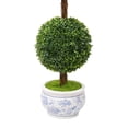 thumbnail image 4 of My Texas House Boxwood Artificial 3' Topiary with Blue Floral Pot, 4 of 6