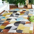 thumbnail image 2 of SAFAVIEH Barbados Sylvester Geometric Indoor/Outdoor Area Rug, Ivory Black/Blue Rust, 8' x 10'5", 2 of 11