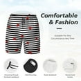 thumbnail image 3 of Yiaed Ladybugs on Black and White Striped Print Mens Swim Trunks Bathing Suit Compression Liner Beach Swim Shorts Swimwear Quick Dry Zipper Pocket No-Chafing Board Short-3X-Large, 3 of 6