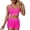 Hot Pink Womens Two Piece Swimsuits, variant on Juniors Modest Tankini Sets with Pockets,Two Piece High Waisted Swimsuits,Push Up Color Blocked Sports Bra with Shorts Athletic Bathing Suits