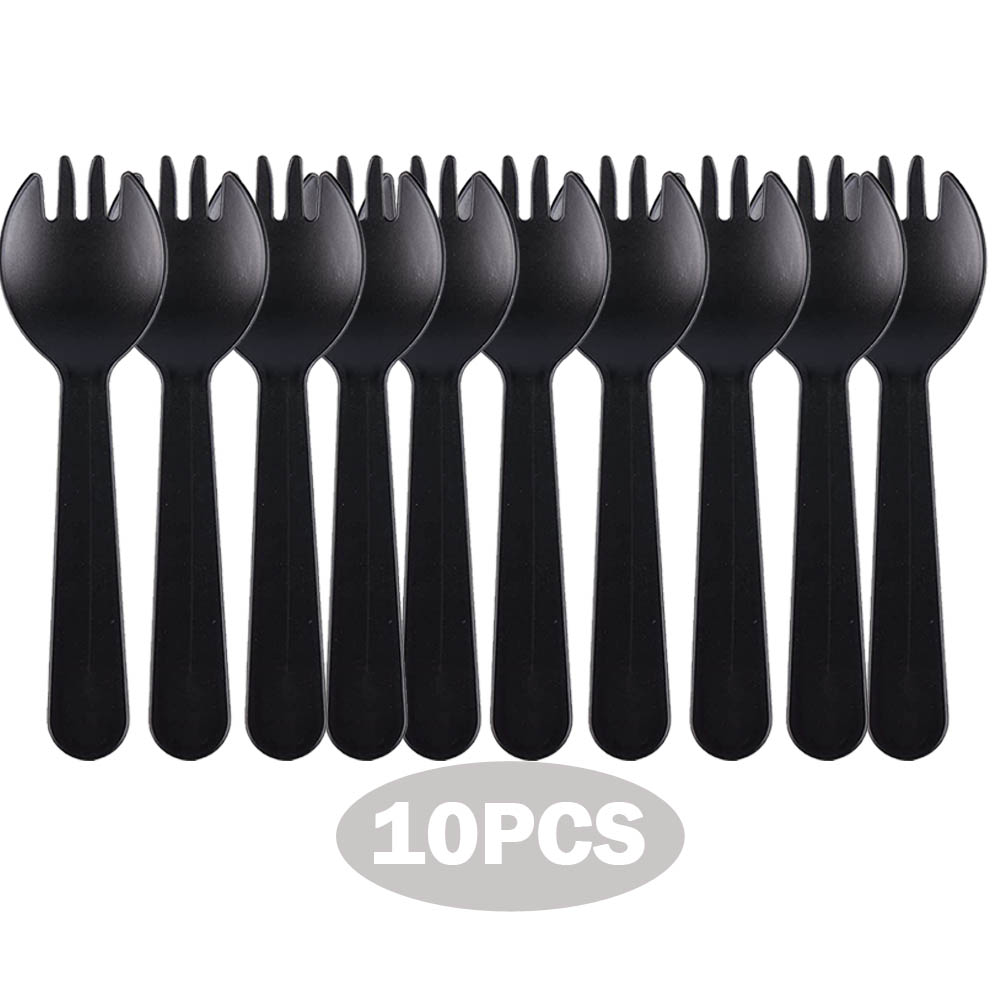 10 PCS Individually Wrapped Plastic Spoons, Disposable Spoons with Long