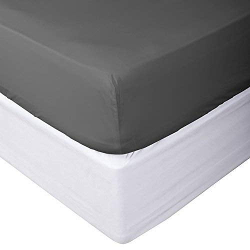 Prince Literie 1000 Fil Comte Convient Matelas jusqu'à 8 Pouces Poche Profonde 1 Pièce (Feuille de Fond Seulement) Drap Housse Collection Douce (Gris Clair, Grand)
