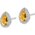 thumbnail image 2 of Sterling Silver Rhodium Polished Citrine & Cz Post Earrings (14 X 11) Made In China qe12637nov, 2 of 5