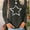 Black, variant on Women's Star Print Long Sleeve T-Shirt Casual Crew Neck Top Perfect for Spring & Fall Everyday Wear