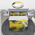 thumbnail image 3 of Designart 'Hand Painted Acrylic Marble with Yellow and Black' Modern & Contemporary Duvet Cover Set, 3 of 4