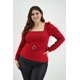 thumbnail image 5 of Blusa escote cuadrado Roman Fashion /Tallas Extras, 1849 (Rojo) rojo 40, 5 of 7