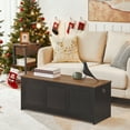 thumbnail image 4 of HOOBRO Storage Bench 39.3" Retro Wooden Storage Chest Toy Organizer with Lift Top Entryway Living Room Black and Walnut BH141CW01G1, 4 of 10