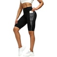 thumbnail image 5 of Inleife Womens High Waist Yoga Shorts Color Block Biker Shorts With Side Pockets Tummy Control Workout Leggings, 5 of 6