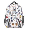 thumbnail image 3 of Baseball and Glove White Pattern Backpack for School, Cute School Bag with Adjustable Shoulder Straps and Padded Back, 16.9"x12.6"x5.9", 3 of 5