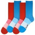 thumbnail image 2 of BambooMN Unisex Tri-Color Rayon from Bamboo Crew Socks - Assortment A - Large - 4 Pairs, 2 of 7