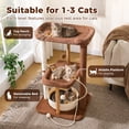 thumbnail image 5 of PAWZ Road 35"Wood Cat Tree with Scratching Posts for Small Cats, Large Platforms,Large Perches, Multi-Level Cat Tower, 5 of 10