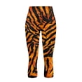 thumbnail image 4 of SCRAWLGOD Tiger Print High Waisted Leggings for Women Tummy Control Elastic Yoga Pants with Pockets Buttery Soft Yoga Legging for Workout Athletic Running, XS, 4 of 7