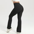 thumbnail image 6 of Olyvenn Women's Wide Leg Yoga Pants Bootcut Workout Flare Leggings Trendy High Waisted Fold Over 2025 Spring Outfits Black 8, 6 of 7