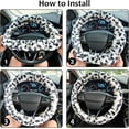 thumbnail image 5 of chalian-Fuzzy Car Steering Wheel Cover, Universal Fit Fur Auto Wheel Cover & Handbrake Cover & Gear Shift Cover Set, Leopard Winter Warm Fluffy Vehicle Wheel Protector Car Accessories for Men Women, 5 of 14