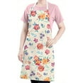 thumbnail image 5 of Pioneer Flower Floral Print Pattern Apron-Garden Aprons for Women with Pockets-Cotton Linen Waterproof Kitchen Cooking Gardening Aprons Adjustable for Kitchen,Cooking,BBQ and Salon 33x27 Inch, 5 of 7