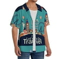 thumbnail image 4 of KLL Let's go Travel Print Men's Shirt Short Sleeve Button Down Summer Cuba Beach Shirts- 4X-Large, 4 of 7