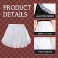 thumbnail image 3 of Aspire Waist Apron with Headband, White Lace Half Apron with Pockets, Vintage Cotton Maid Costume for Cosplay, Cooking - S, 3 of 6