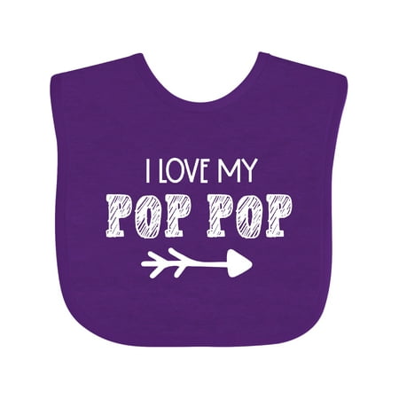 

Inktastic I Love My Pop Pop with Arrow Gift Baby Boy or Baby Girl Bib