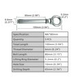 thumbnail image 2 of M6x80mm Ring Lifting Expansion Anchor Eyebolt 5 Pack Expansion Bolts Ceiling Hook Heavy Duty Bolts Anchor Fastener 304 Stainless Steel for Concrete Brick Wall, 2 of 5