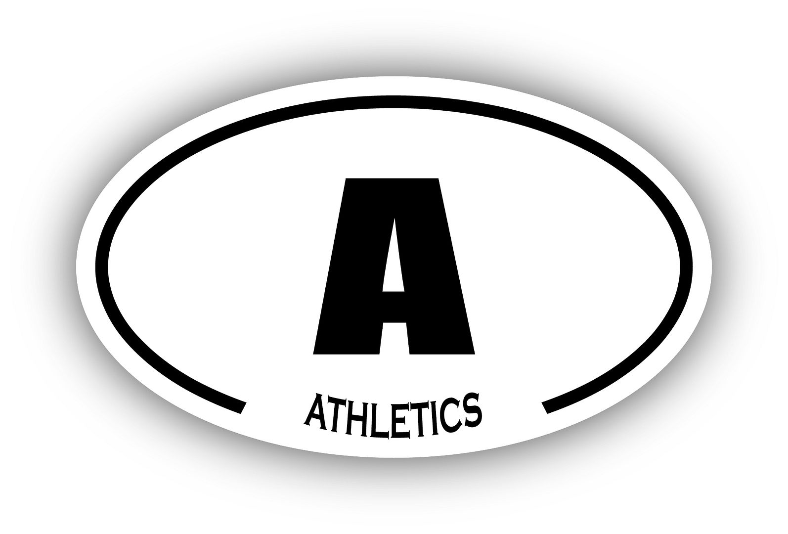 Athletics A Oval Bumper Sticker 3M Vinyl Decal 3 in x 5 in
