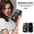 thumbnail image 3 of iPhone 13 Pro Max Luxury Leather Case with Card Holder for Women Phone Case Wallet with Strap Credit Card Slots Crossbody Strap with Kickstand Zipper Shockproof Case For iPhone 13 Pro Max,Black, 3 of 7
